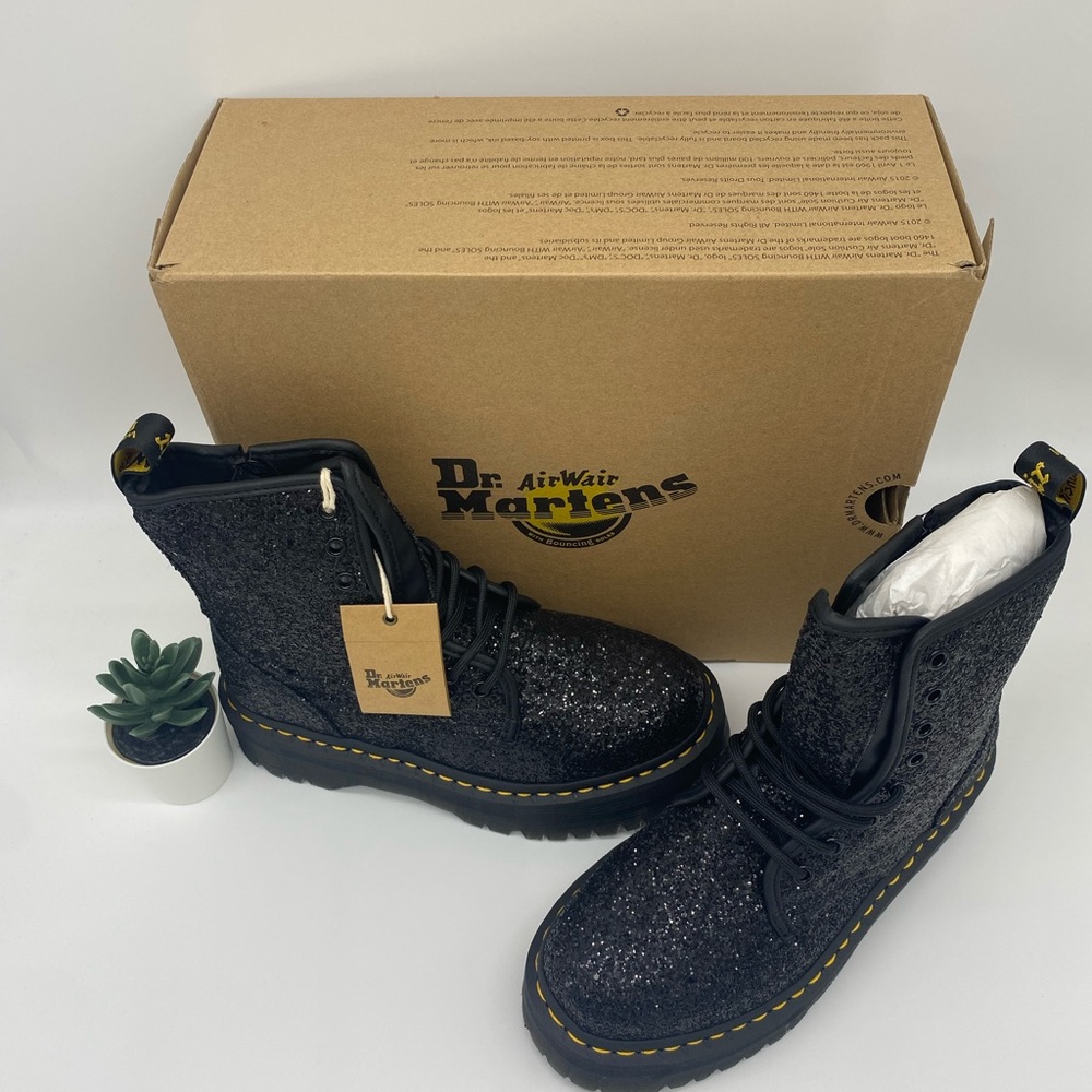Dr.Marten JADON GLITTER  BLACK CHUNKY GLITTER - Picture 10 of 16
